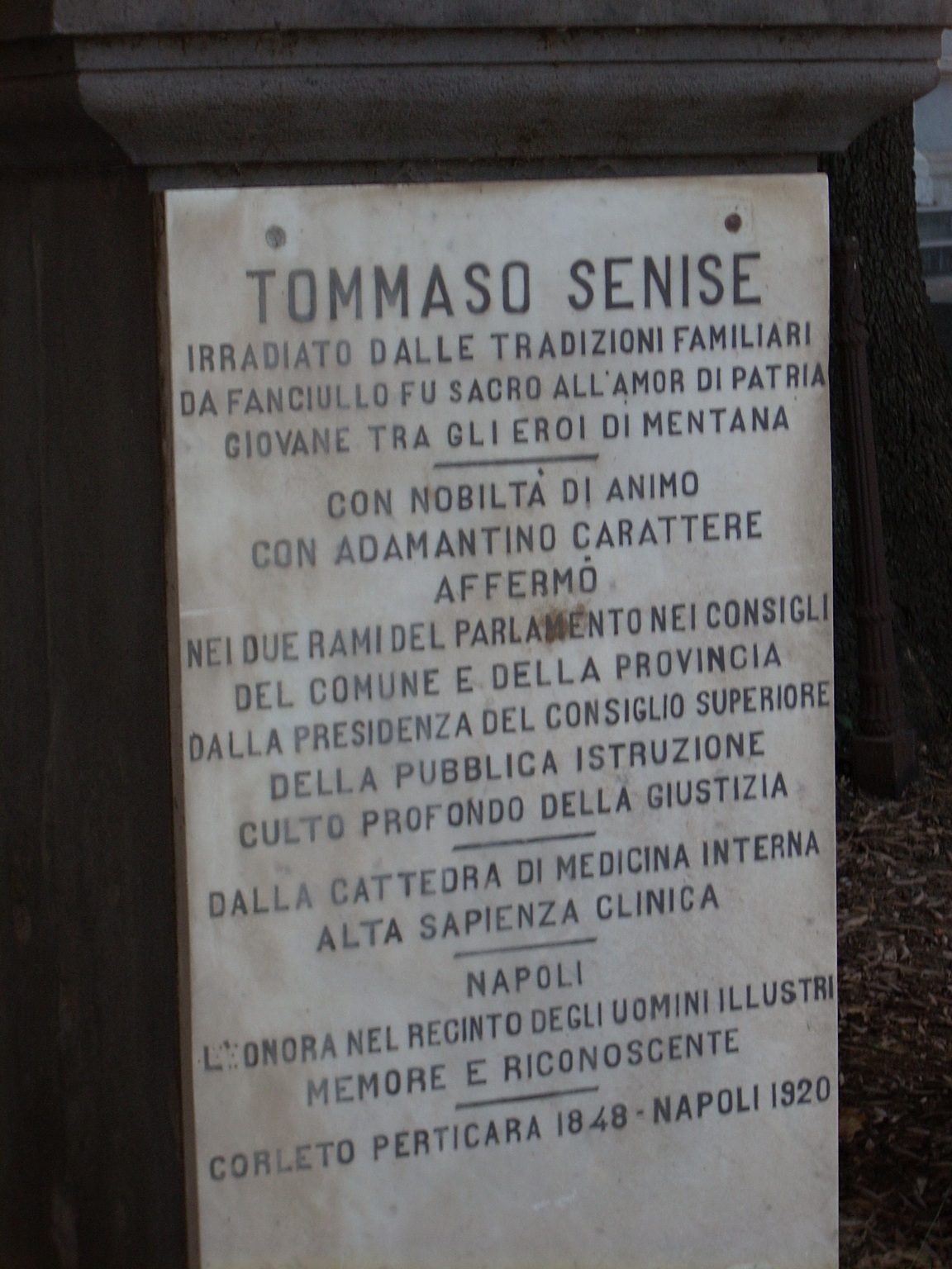 Tommaso Senise bust, Cimitero Poggioreale, Naples - 03.JPG